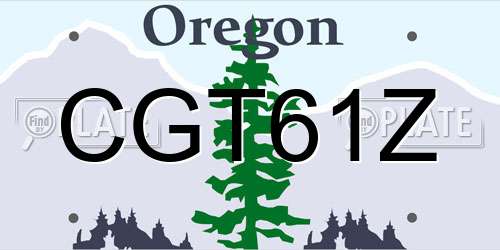 CGT61Z Oregon License Plate