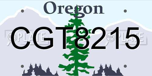 CGT8215 Oregon License Plate