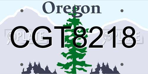 CGT8218 Oregon License Plate