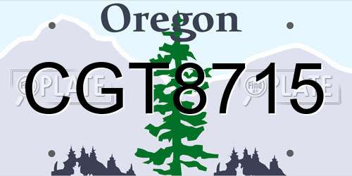CGT8715 Oregon License Plate