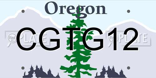 CGTG12 Oregon License Plate