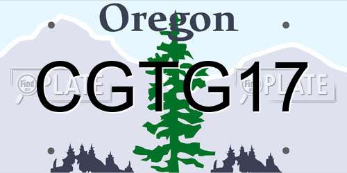 CGTG17 Oregon License Plate