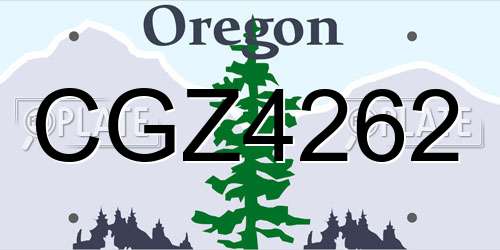 CGZ4262 Oregon License Plate