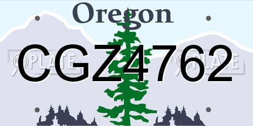 CGZ4762 Oregon License Plate