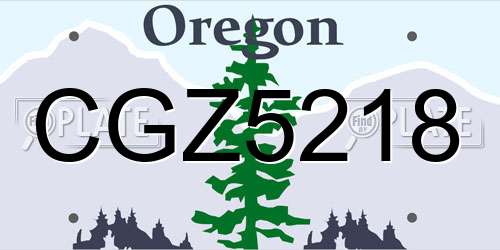 CGZ5218 Oregon License Plate