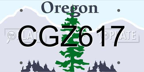 CGZ617 Oregon License Plate