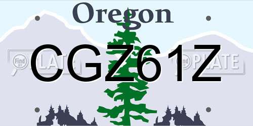 CGZ61Z Oregon License Plate