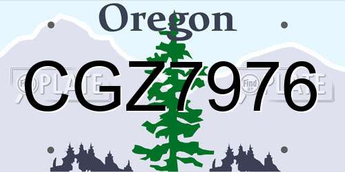 CGZ7976 Oregon License Plate