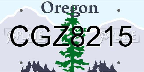 CGZ8215 Oregon License Plate