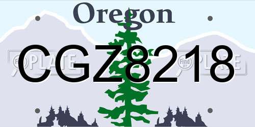 CGZ8218 Oregon License Plate