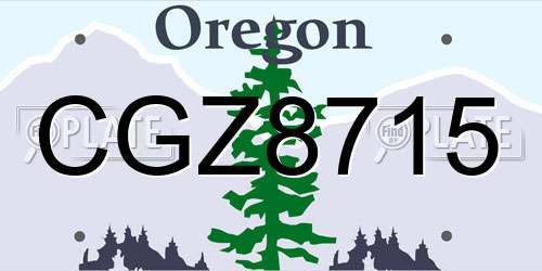 CGZ8715 Oregon License Plate