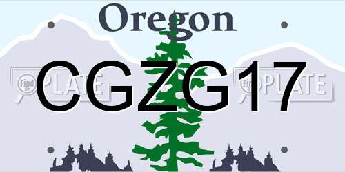 CGZG17 Oregon License Plate