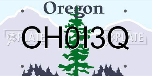 CH0I3Q Oregon License Plate