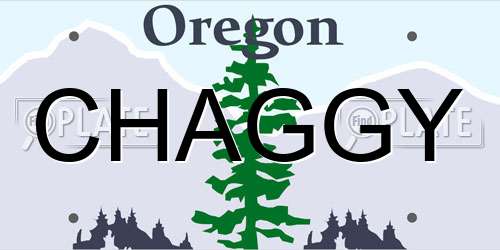 CHAGGY Oregon License Plate