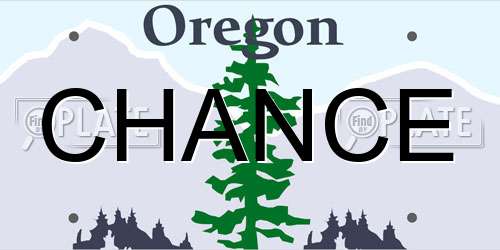 CHANCE Oregon License Plate