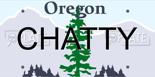 CHATTY Oregon License Plate