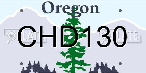 CHD130 Oregon License Plate