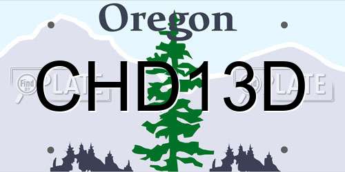 CHD13D Oregon License Plate