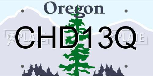CHD13Q Oregon License Plate