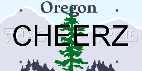 CHEERZ Oregon License Plate