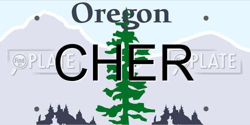 CHER Oregon License Plate