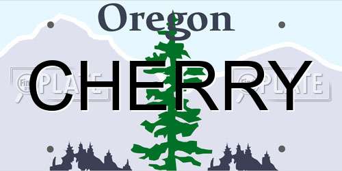 CHERRY Oregon License Plate