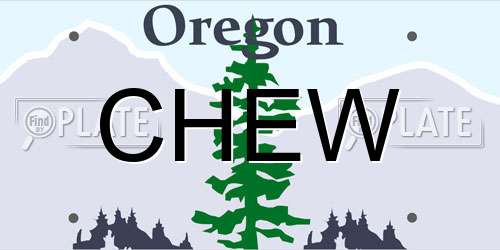 CHEW Oregon License Plate