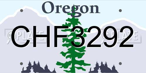 CHF3292 Oregon License Plate