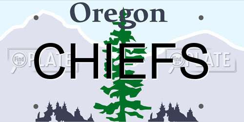 CHIEFS Oregon License Plate