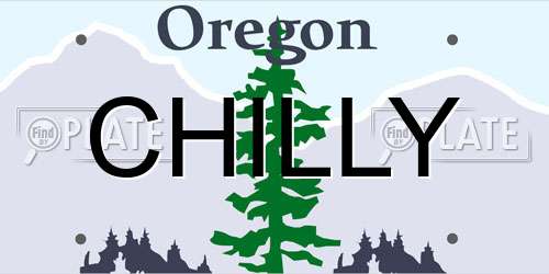 CHILLY Oregon License Plate