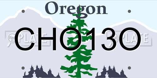CHO13O Oregon License Plate