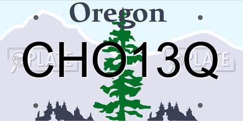 CHO13Q Oregon License Plate