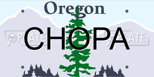 CHOPA Oregon License Plate