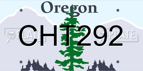 CHT292 Oregon License Plate