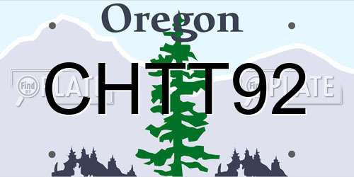 CHTT92 Oregon License Plate
