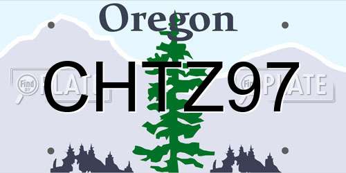 CHTZ97 Oregon License Plate