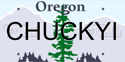 CHUCKYI Oregon License Plate