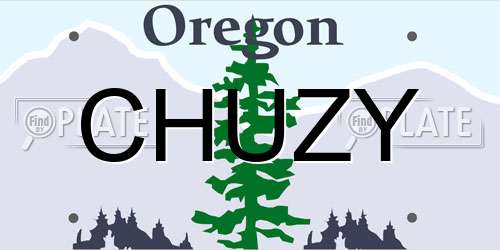 CHUZY Oregon License Plate