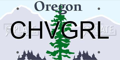 CHVGRL Oregon License Plate