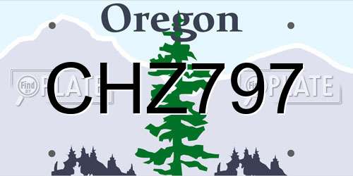 CHZ797 Oregon License Plate