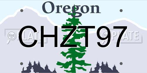 CHZT97 Oregon License Plate