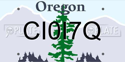 CI0I7Q Oregon License Plate