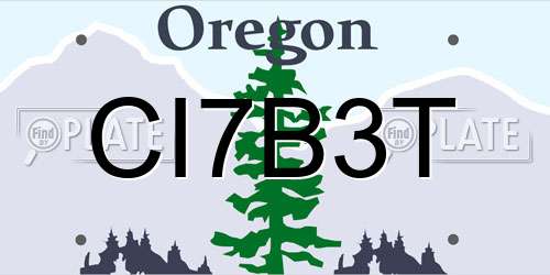 CI7B3T Oregon License Plate