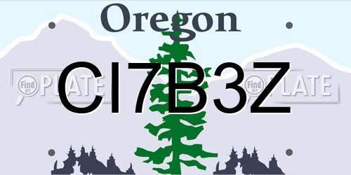 CI7B3Z Oregon License Plate