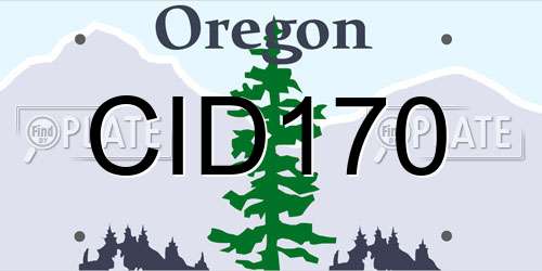 CID170 Oregon License Plate