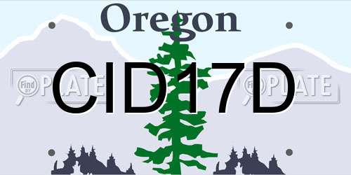 CID17D Oregon License Plate