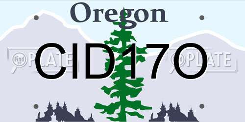 CID17O Oregon License Plate