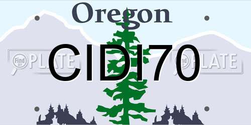 CIDI70 Oregon License Plate