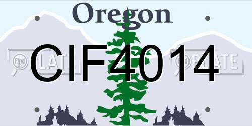 CIF4014 Oregon License Plate