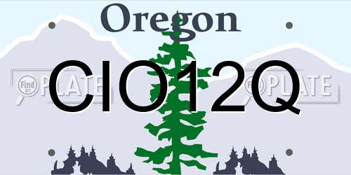 CIO12Q Oregon License Plate